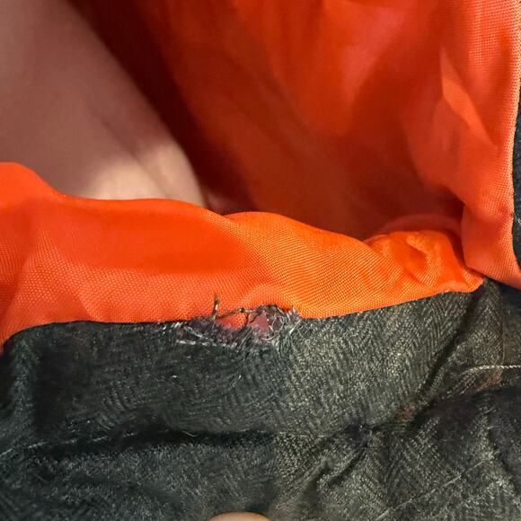 Marc Ecko Cut & Sew Vest Size Medium Brown Quilted Orange Lining Full Zip - Picture 5 of 10